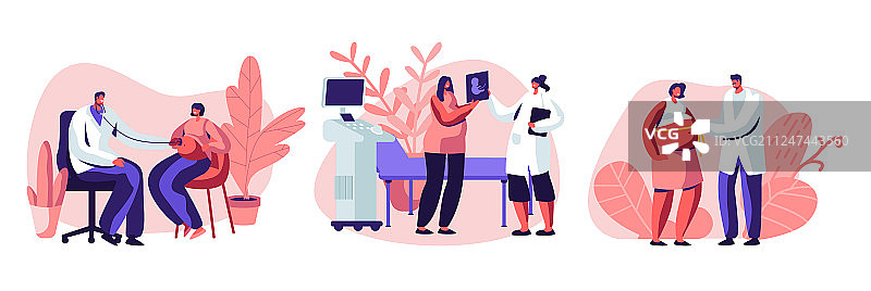 就诊的怀孕女性角色图片素材