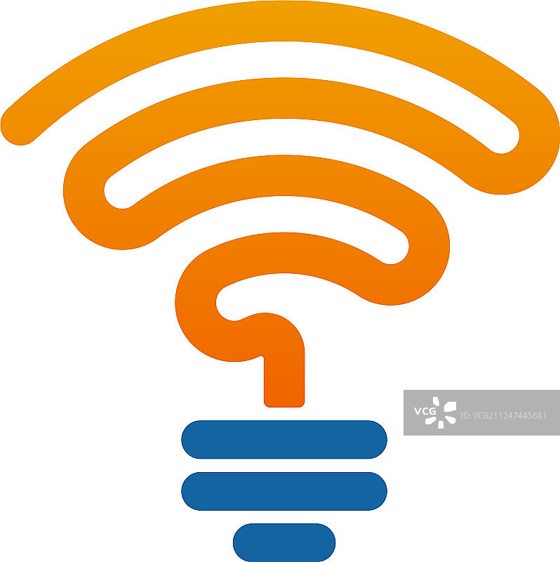 带霓虹灯wifi标志的灯泡图标图片素材