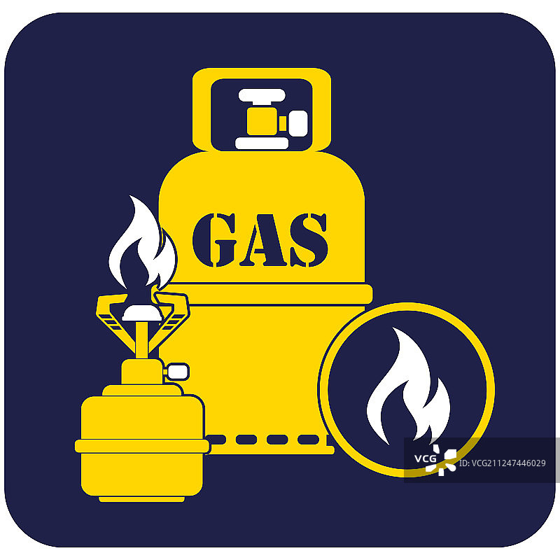 野营炉与煤气瓶图标图片素材