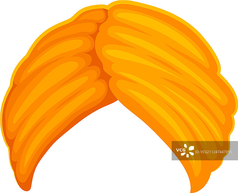 白色背景上的橙色高头巾图片素材