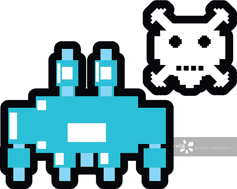 像素化骷髅游戏外星怪物图片素材