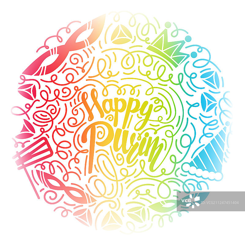 快乐的普林节贺卡图片素材