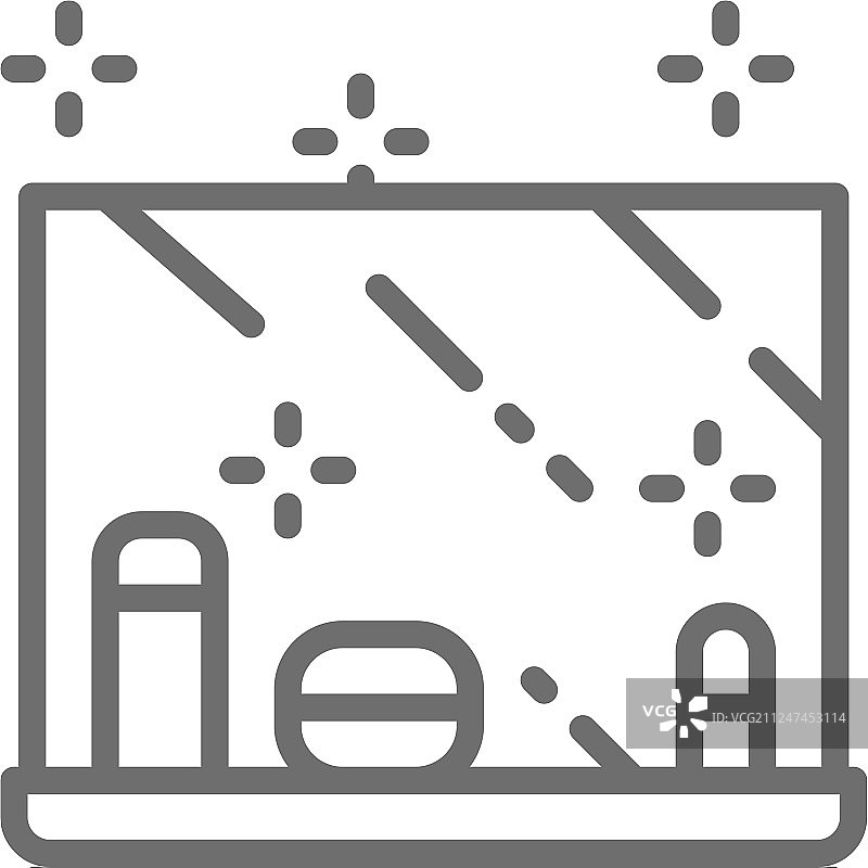 梳妆台化妆镜化妆品线性图标图片素材