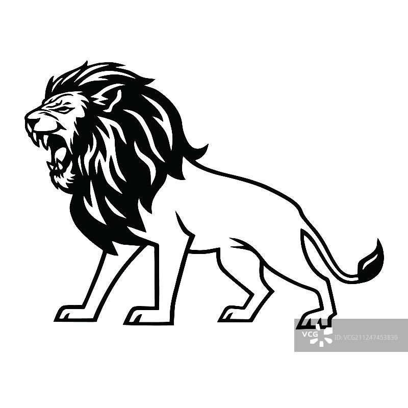 愤怒的狮子吼叫logo吉祥物图片素材