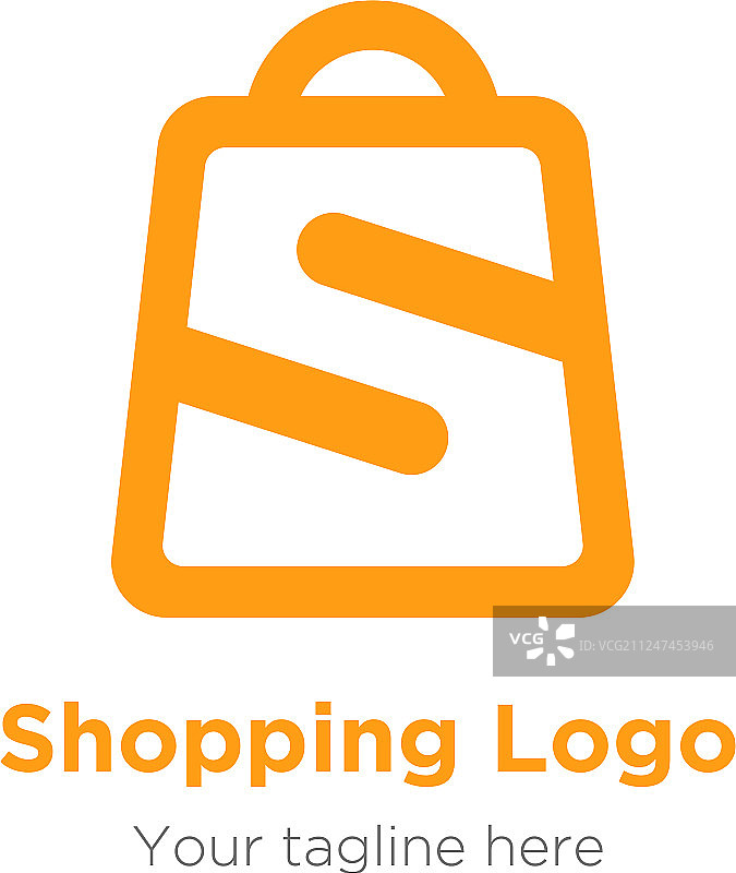 市场购物袋中的字母S标志图片素材