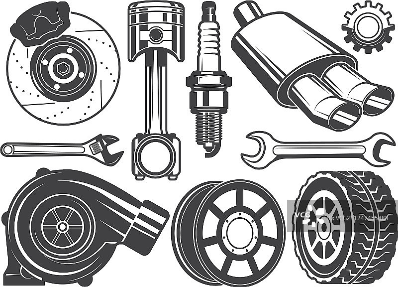 发动机涡轮增压器单色图片图片素材