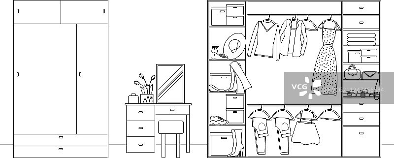 线条室内衣柜图片素材