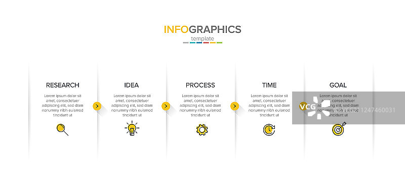 带有图标的信息图表标签模板5图片素材