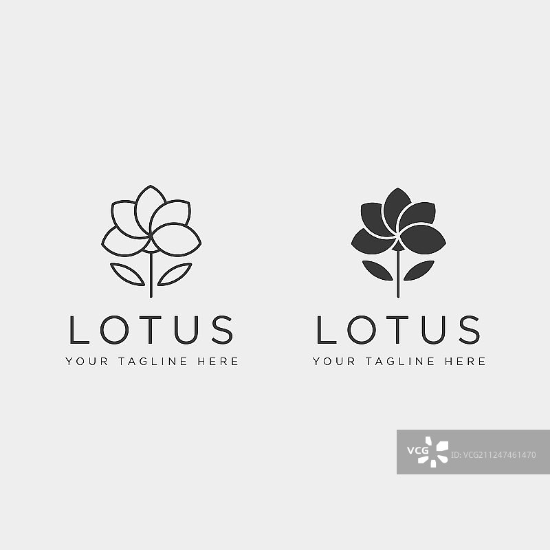 花卉线条美简约logo图片素材