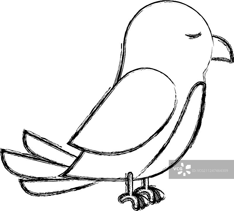 可爱的小鸟孤立图标图片素材