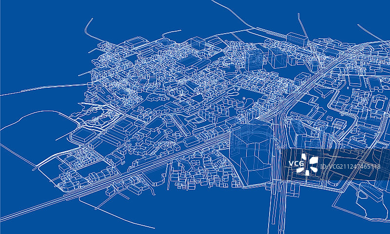 勾勒城市概念线框风格图片素材