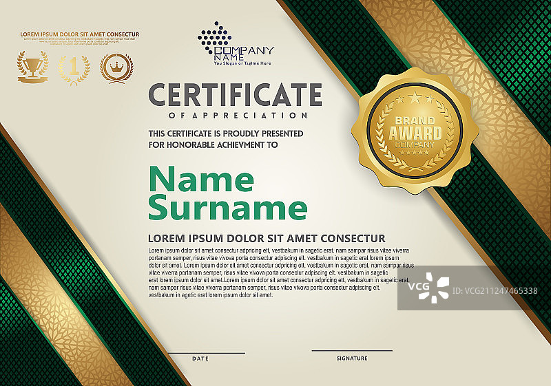 豪华现代证书模板图片素材