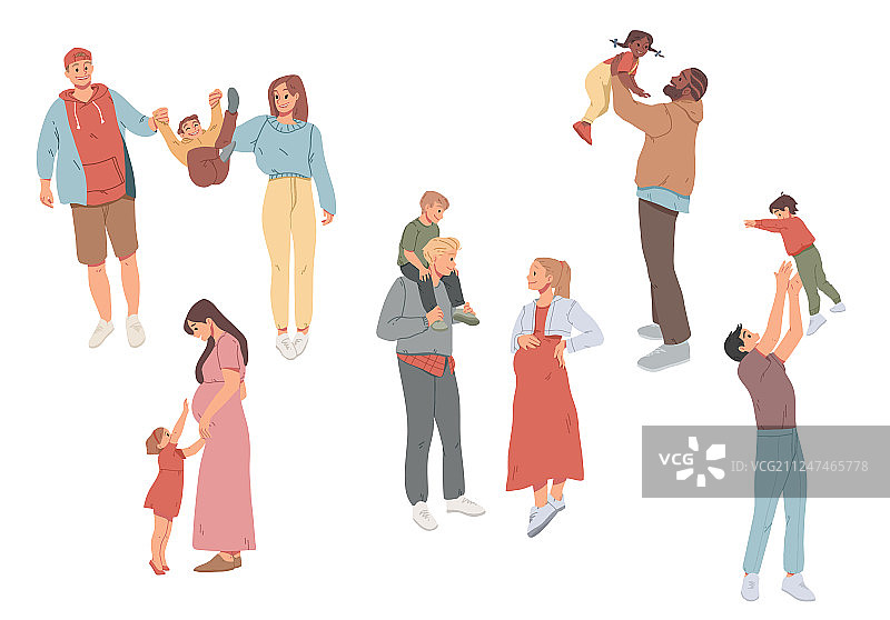 家庭户外休闲活动中的母亲图片素材