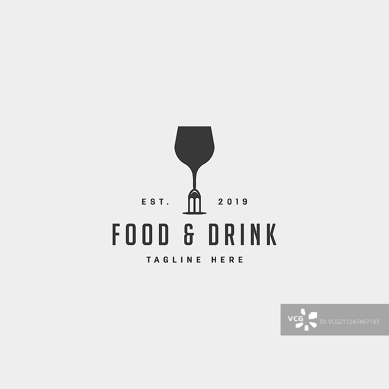 食品和饮料简约扁平Logo设计图标图片素材