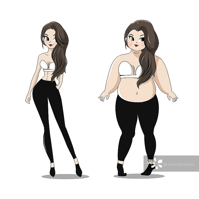 身体变化前后对比（女性）图片素材