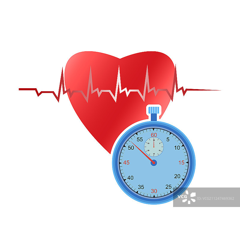 心形与秒表图片素材