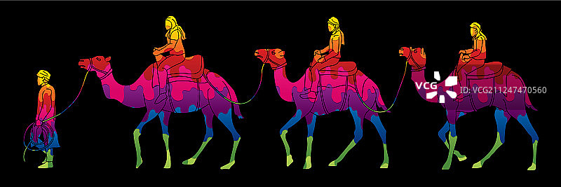 卡通骆驼骑手图片素材