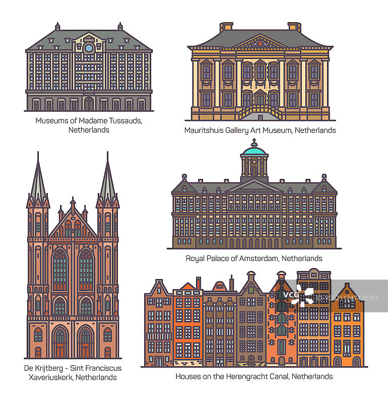 荷兰建筑线性设计图片素材