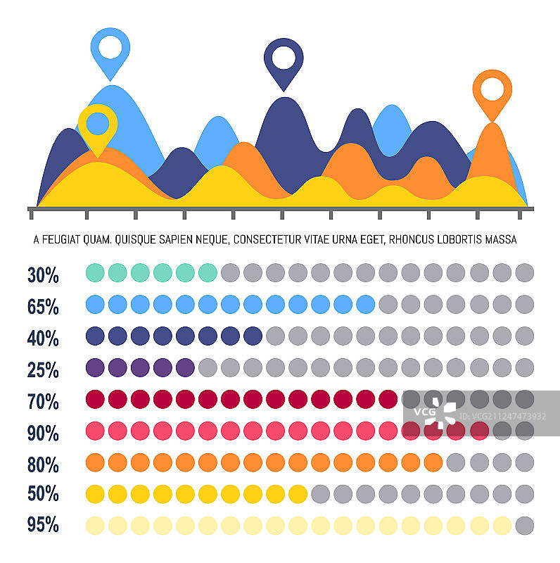 带有百分比信息的流程图信息图图片素材