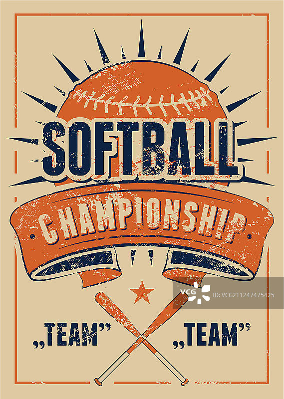 复古棒球锦标赛海报图片素材