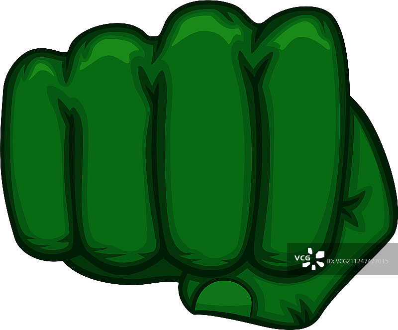 白色背景上的绿色拳头巨人超级英雄图片素材