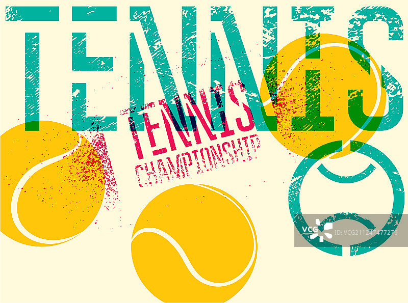 复古风格网球海报图片素材