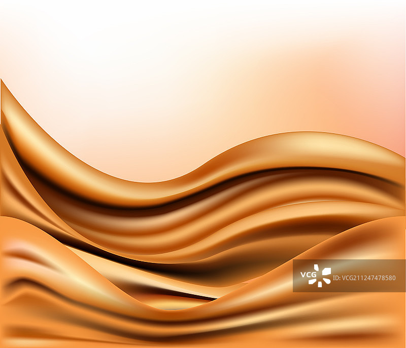 金色绸缎波浪黄色背景图片素材