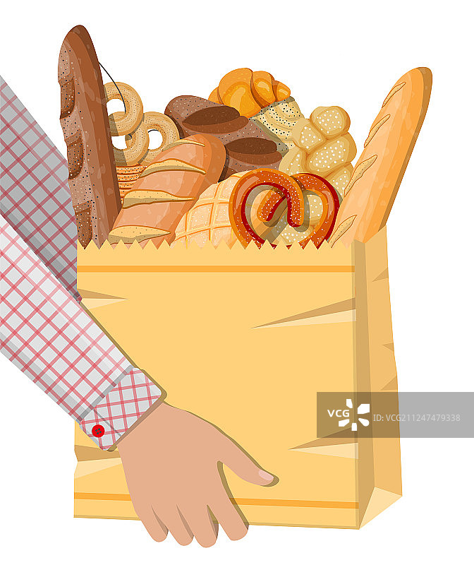 面包图标和购物纸袋图片素材