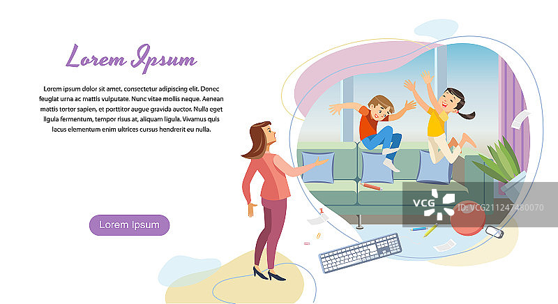 育儿创业公司着陆页模板图片素材