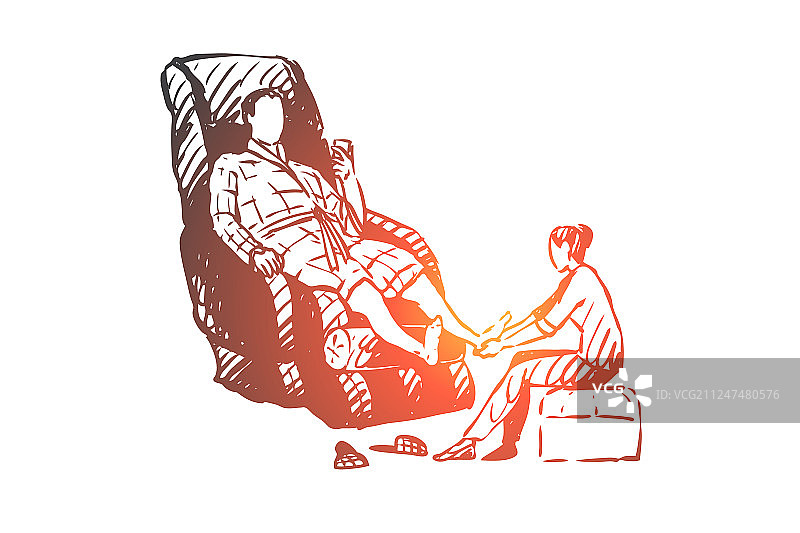 足部按摩，男人赤脚腿部概念图片素材