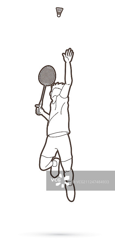 羽毛球男运动员持球拍运动图片素材