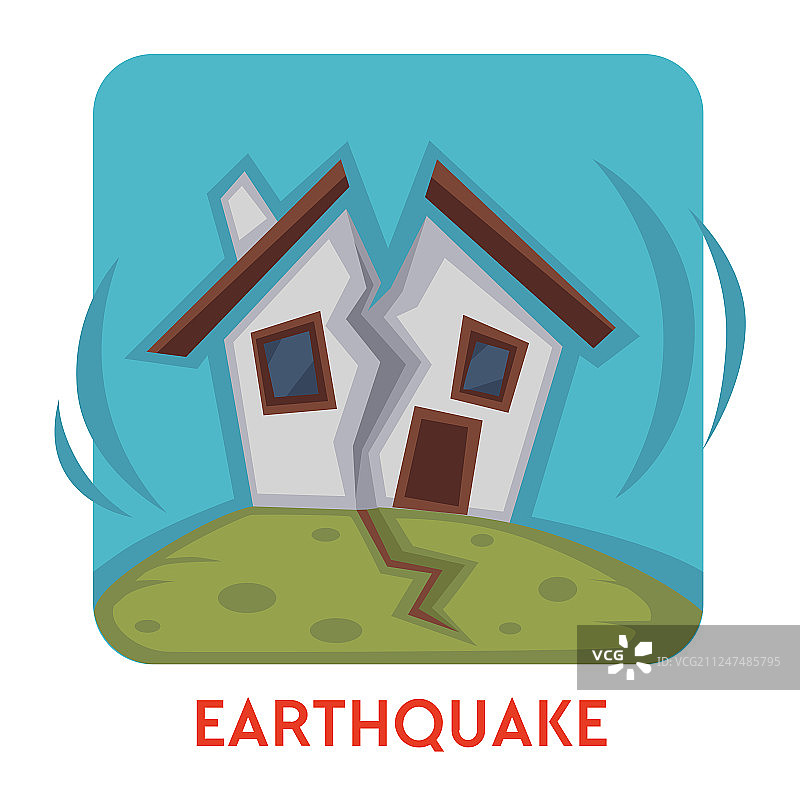 地震自然灾害独立图标房屋图片素材