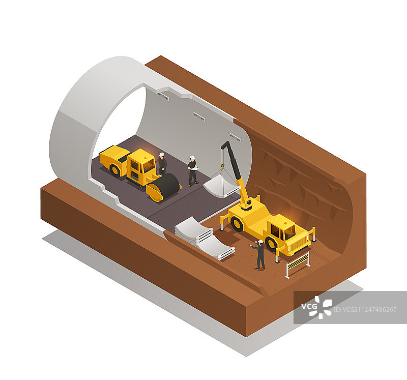 隧道施工场景图片素材