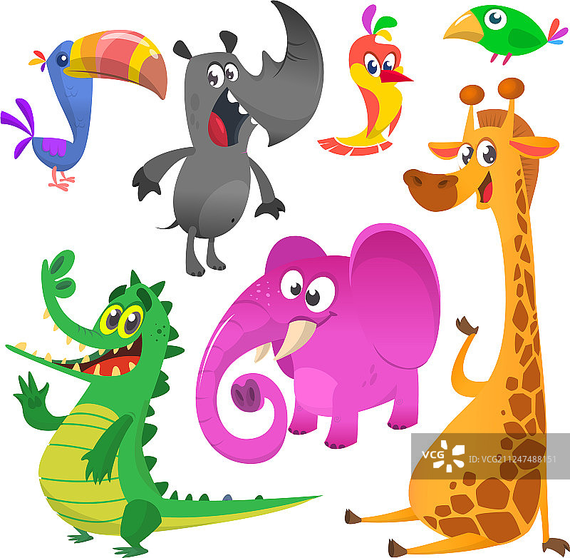 卡通动物合集图片素材