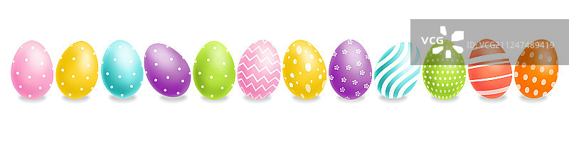 逼真的彩色复活节彩蛋图片素材