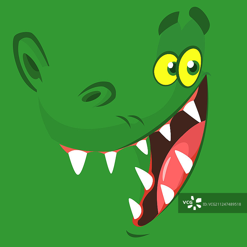 搞怪卡通鳄鱼脸图片素材
