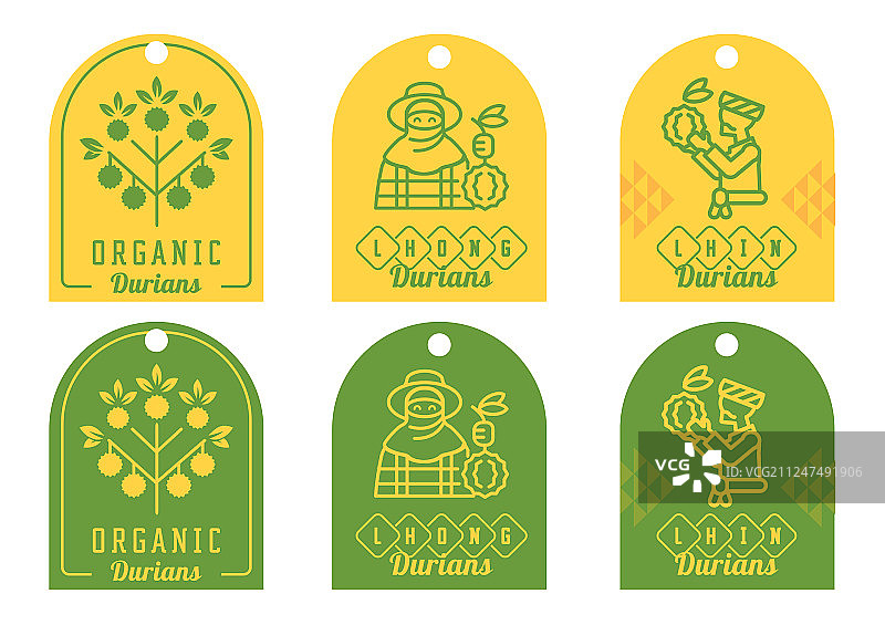 Lhong和Lhin榴莲标签设计图片素材