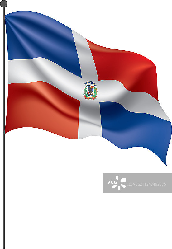 一面白色的多米尼加国旗图片素材