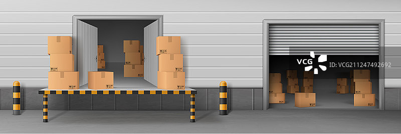 送货服务仓库装货入口图片素材