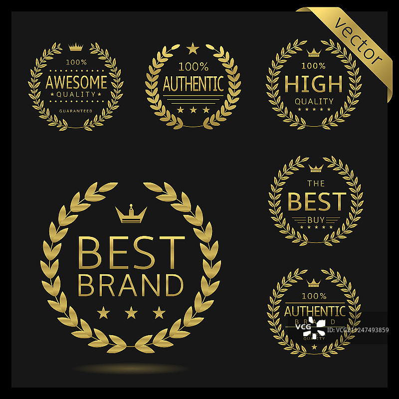 金色花环图标图片素材