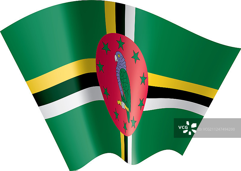 一面白色的多米尼加国旗图片素材