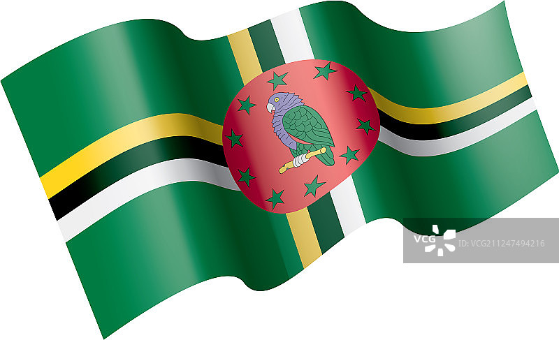 一面白色的多米尼加国旗图片素材