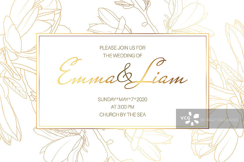 婚礼结婚活动邀请卡模板图片素材