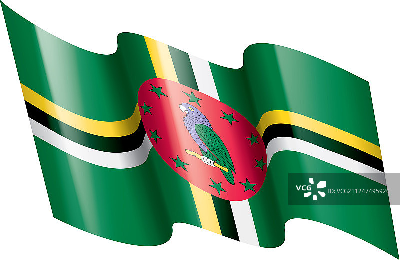 一面白色的多米尼加国旗图片素材