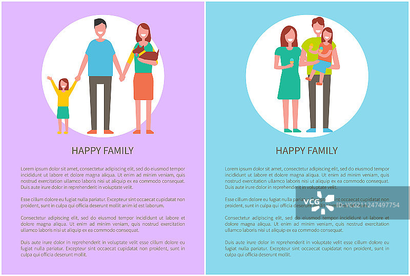 快乐的一家：微笑的女儿和宠物狗图片素材