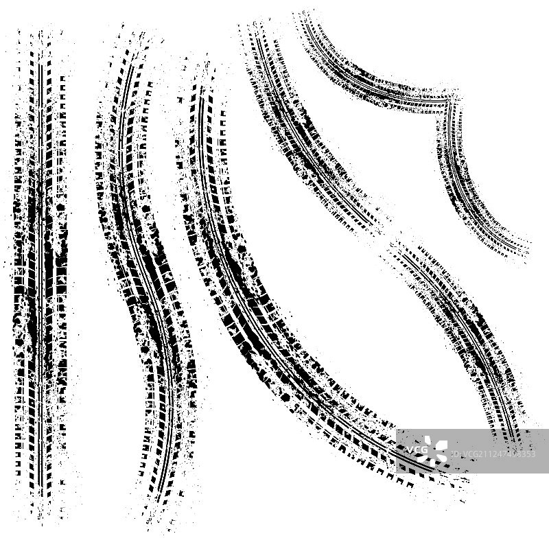 不同的轮胎痕迹图片素材