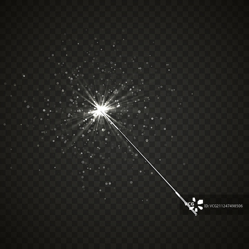 黑色透明背景上的魔法棒图片素材