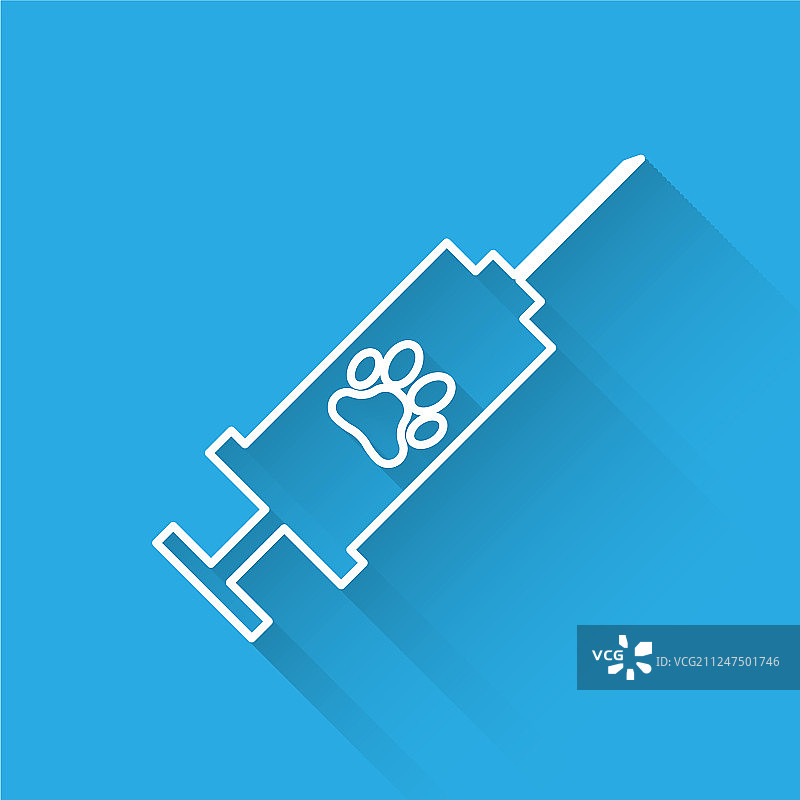 宠物疫苗白色注射器线性图标图片素材