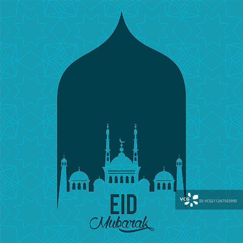 开斋节清真寺剪影设计图片素材