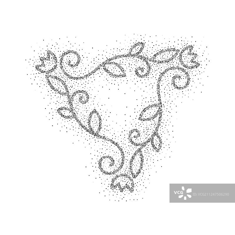 优雅手绘复古花卉边框图片素材